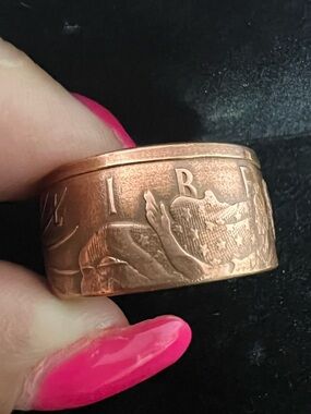 Copper Coin Ring - made from 1oz copper round